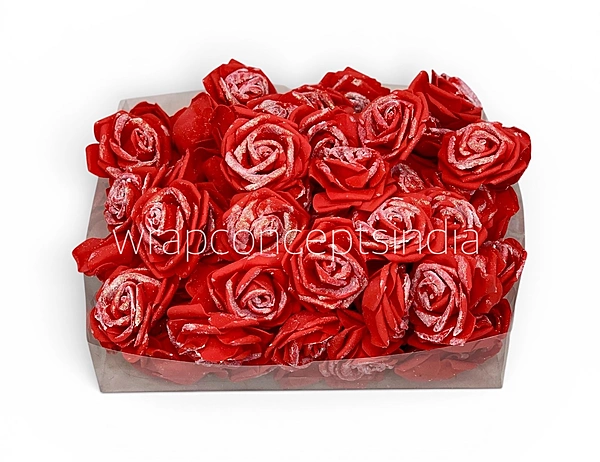 Red Glitter Foam Rose