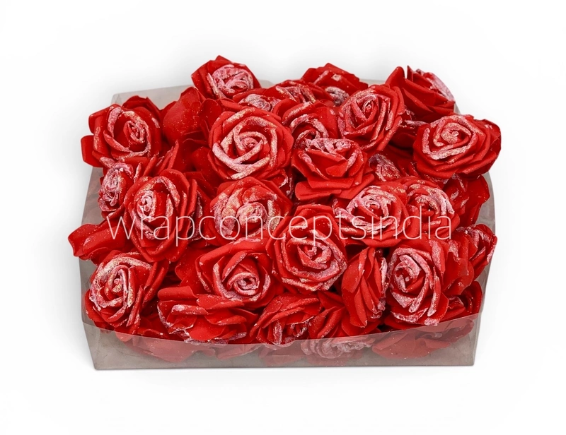 Red Glitter Foam Rose