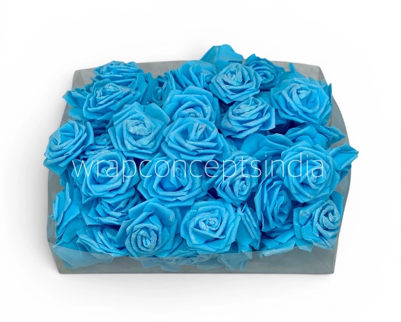 Sky Glitter Foam Rose