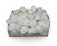 White Glitter Foam Rose