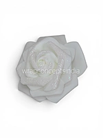 White Glitter Foam Rose