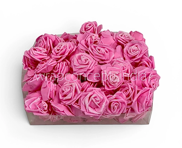 Pink Glitter Foam Rose