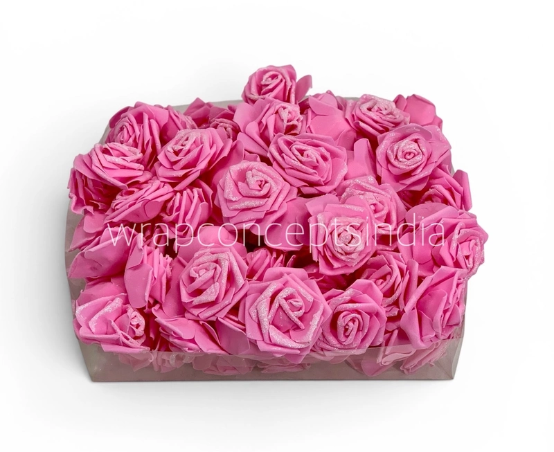 Pink Glitter Foam Rose