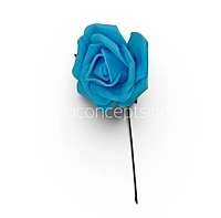 Small Sky Foam Rose on stick