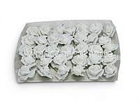 Small White Foam Rose on stick