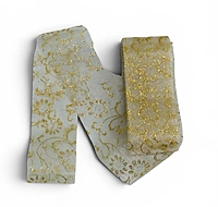 Ivory Sheer with Glitter Delicate Flower Pattern