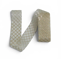 Ivory Sheer with Glitter Diagonal Squares