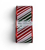 Candy Cane Stripe Wired Burlap Ribbon
