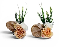 Peach Rose Decorative Hamper Bunch