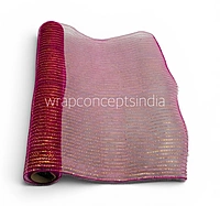 Net with Thin Silver Stripes - Peach