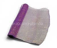 Net with Thin Gold Stripes - Lilac