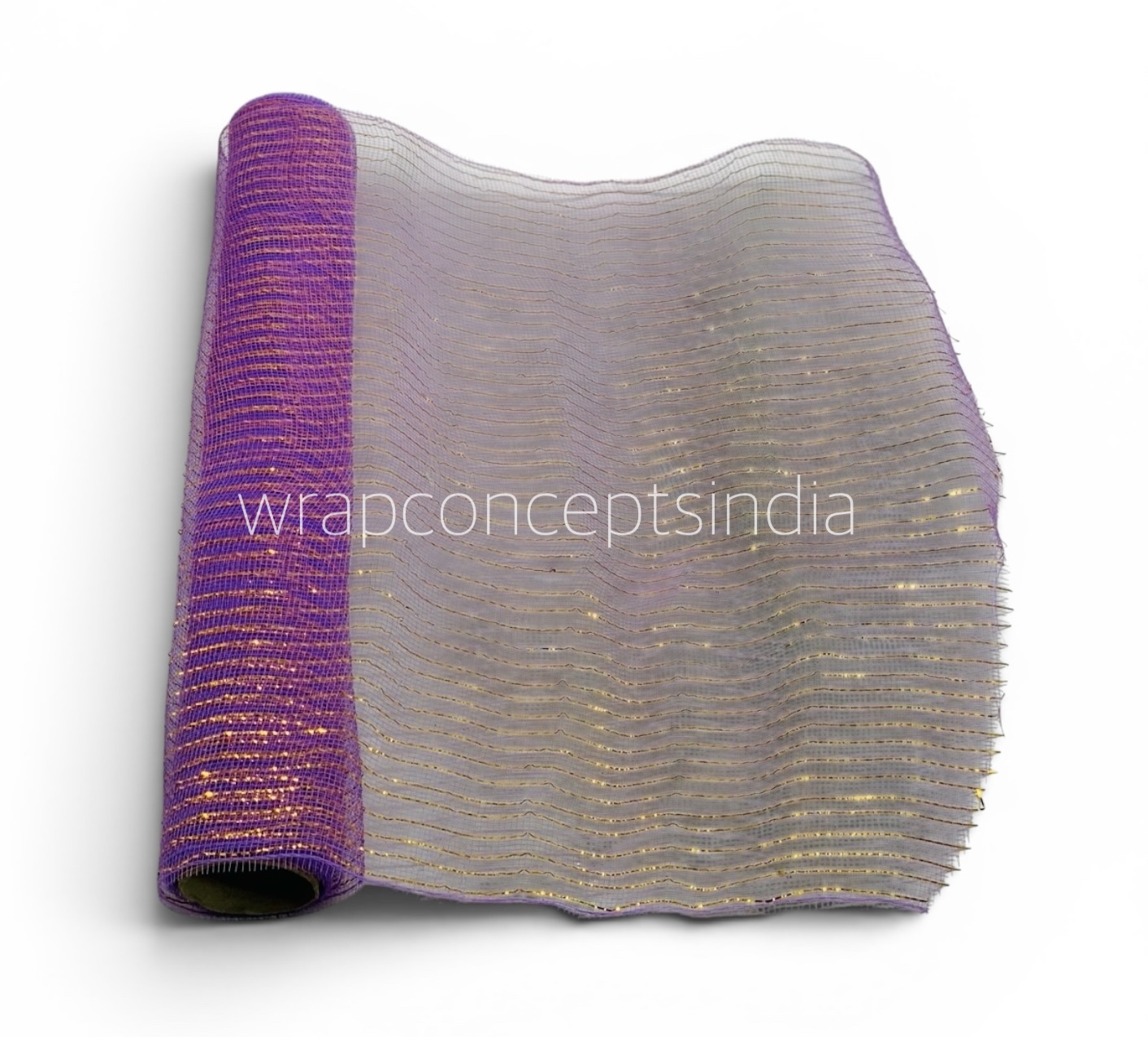 Net with Thin Gold Stripes - Lilac