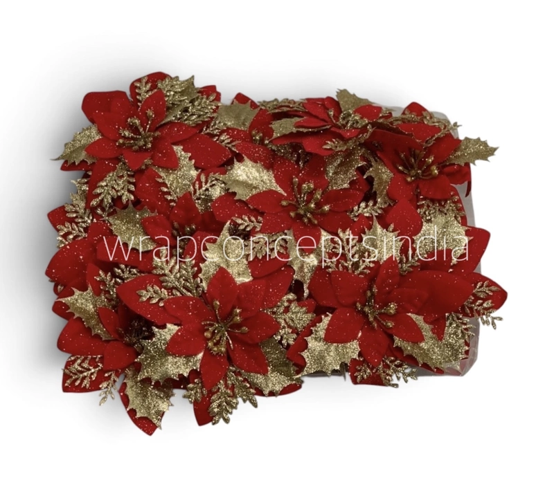 Gilded Poinsettia Cluster