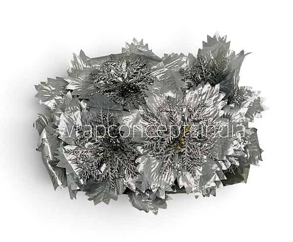 Silver Crystal Glitter Flower