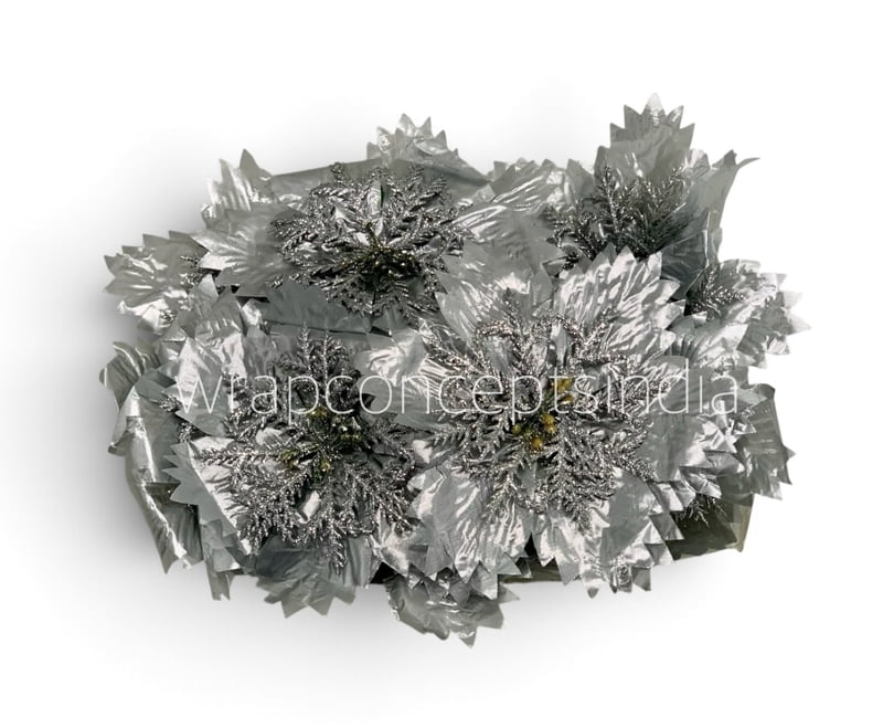 Silver Crystal Glitter Flower