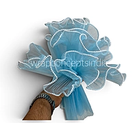 Organza Pleated Frill With Pearl-4 Meters