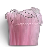 Organza Pleated Frill With Pearl-4 Meters
