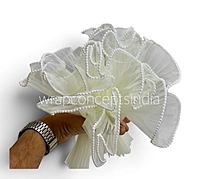 Organza Pleated Frill With Pearl-4 Meters