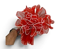 Organza Pleated Frill With Pearl-4 Meters