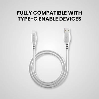 Portronics Konnect A Type-C Cable with 3A Rapid Charging & 480mbps Data Transmission,1 M Cord Length(White) Portronics Konnect A Type-C Cable with 3A Rapid Charging & 480mbps Data Transmission,1 M Cord Length(White)