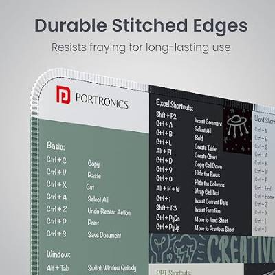 Portronics Comfipad 3 Mouse Pad with Windows Shortcuts Design, Non-Slip Base, Stitched Edges, High-Precision Smooth Surface, Water Resistant Keyboard Pad for Gaming, Office & Home (Grey) Portronics Comfipad 3 Mouse Pad with Windows Shortcuts Design, Non-Slip Base, Stitched Edges, High-Precision Smooth Surface, Water Resistant Keyboard Pad for Gaming, Office & Home (Grey)