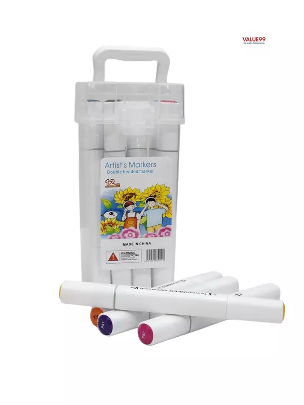 2 in 1 Marker & Highlighter Set of 12