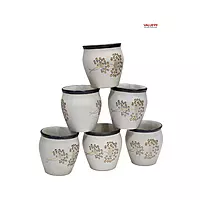 Handcrafted Ceramic White Printed Kullad Cup
