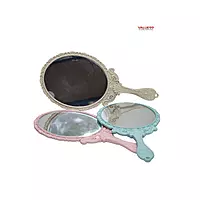 Antique Handheld Mirror with Embossed Design