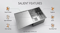 Premium Handmade Single Bowl Sink with Integrated Drainboard