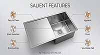 Premium Handmade Single Bowl Sink with Integrated Drainboard