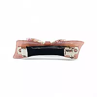 Elegant Pink Bow Crystal Hair Barrette Clip