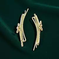 Elegant Golden Pink Floral Hair Clips for Women