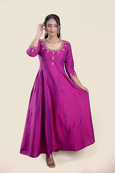 Women Embroidered Ethnic Anarkali Dress