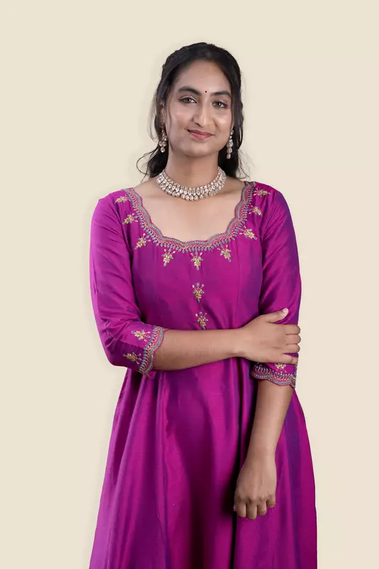 Women Embroidered Ethnic Anarkali Dress