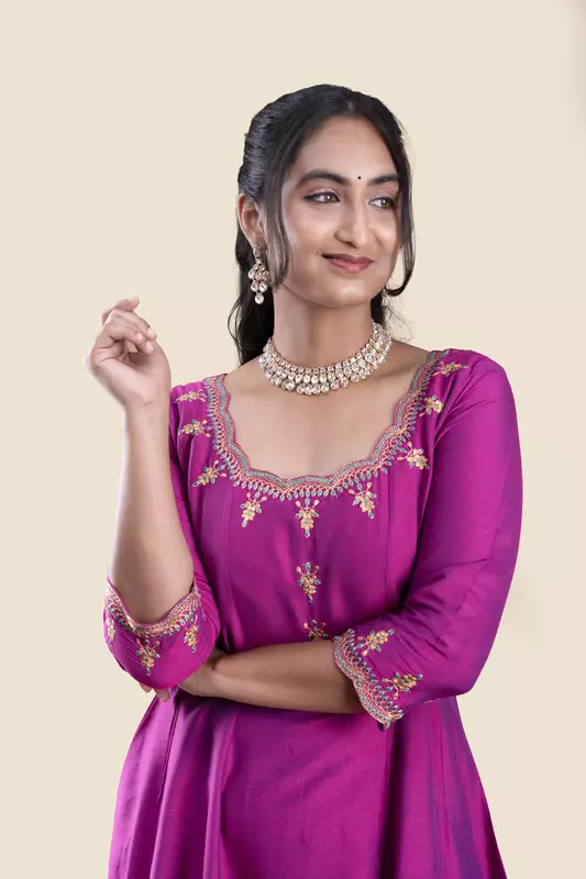 Women Embroidered Ethnic Anarkali Dress
