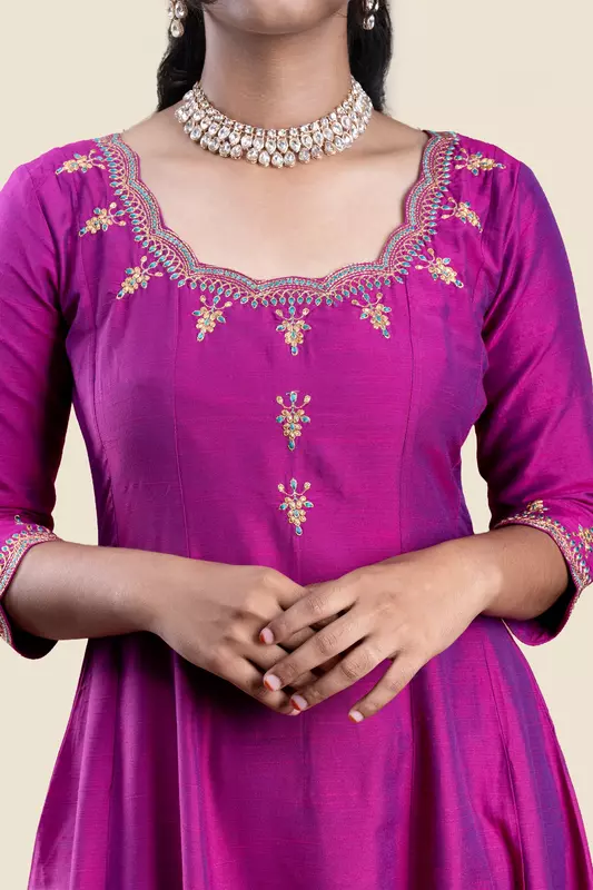 Women Embroidered Ethnic Anarkali Dress