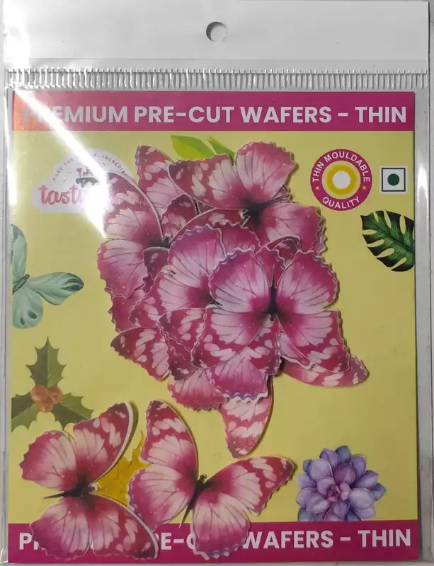 Edible Theme Topper Pink Butterfly