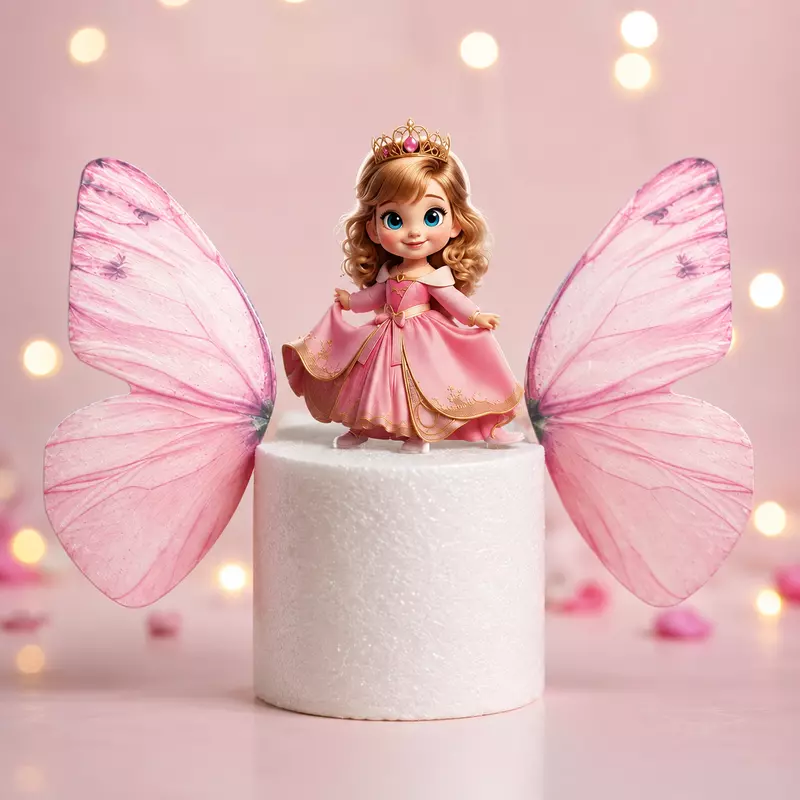3 Pcs Pink Butterfly Wings with Princess