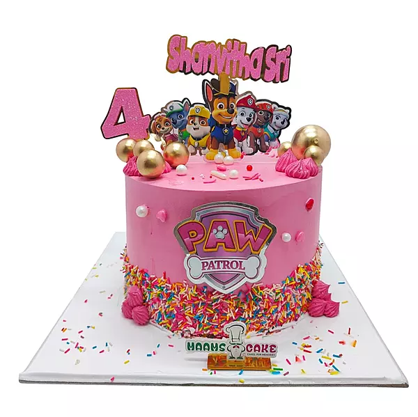 Pink Paw Theme Cake