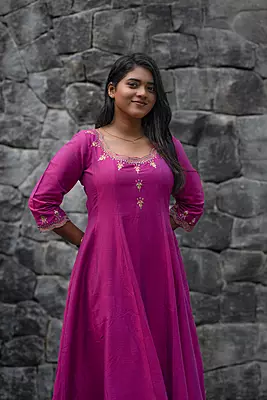 Women Embroidered Ethnic Anarkali Dress