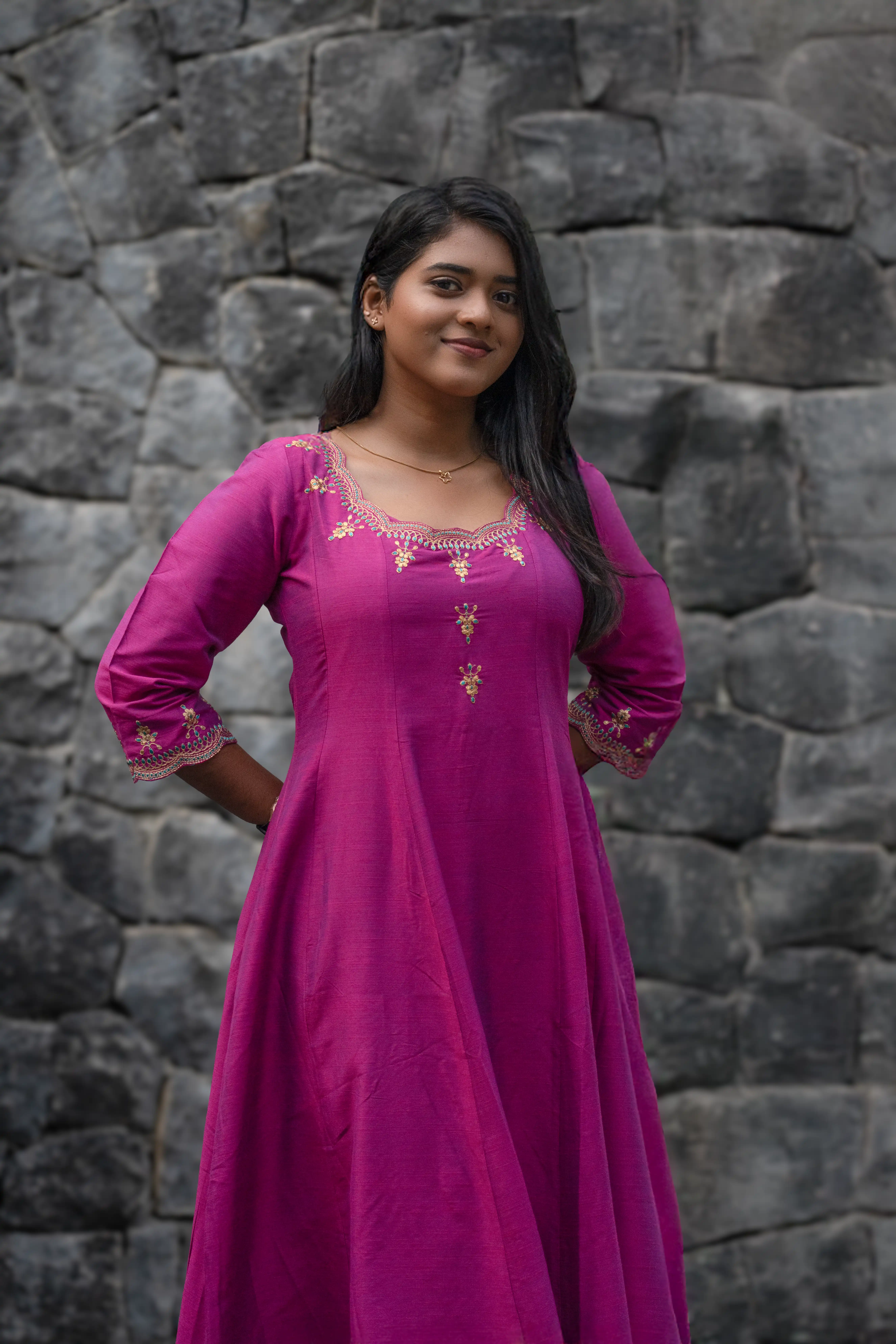 Women Embroidered Ethnic Anarkali Dress