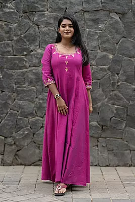 Women Embroidered Ethnic Anarkali Dress