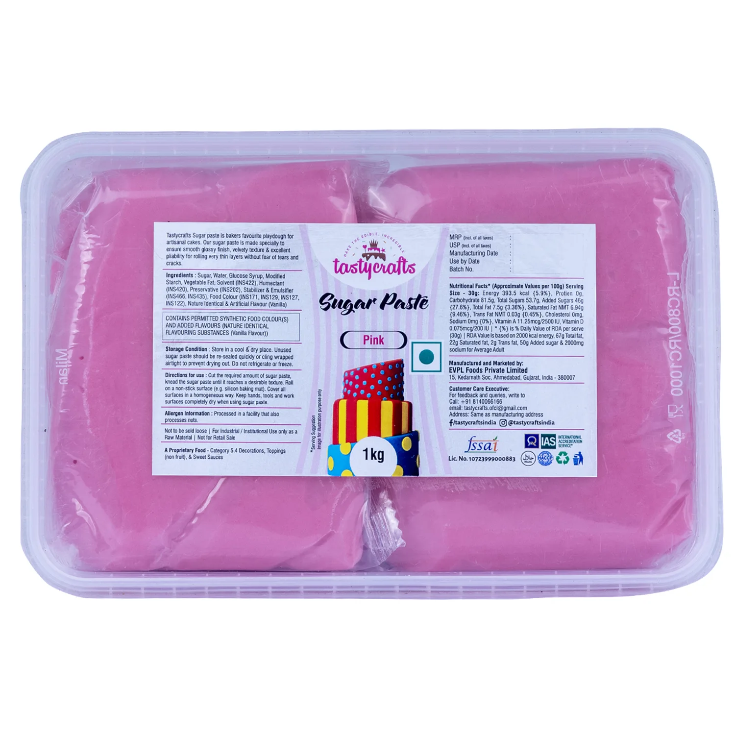 Pink Sugar Paste Premium - 250 gm | Tasty Crafts