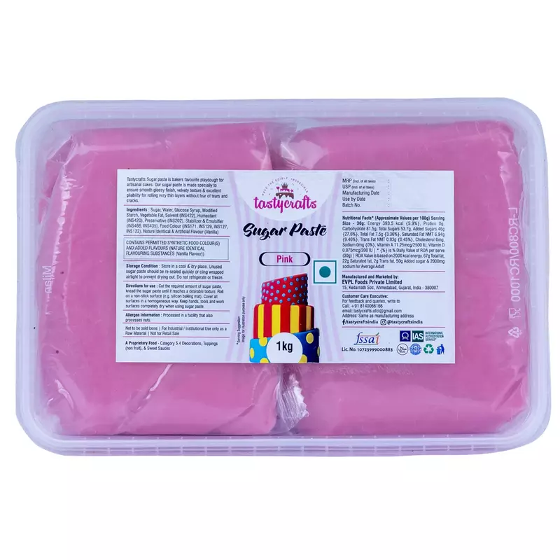 Pink Sugar Paste Premium - 250 gm | Tasty Crafts