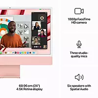 Apple iMac (Apple M3 Chip/ 8-core CPU/ 8GB RAM/ 256GB SSD/ 24-inch (60.96 cm) 4.5K Retina display / 8-core GPU/ macOS/ Pink) | MQRD3HN/A