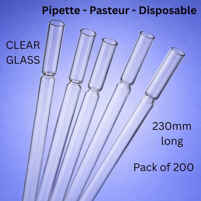 Pipette, Pasteur, Disposable, Glass, 230mm long (Pack of 200)