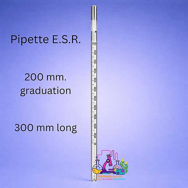 Pipette E.S.R. 200 mm. graduation, 300 mm long