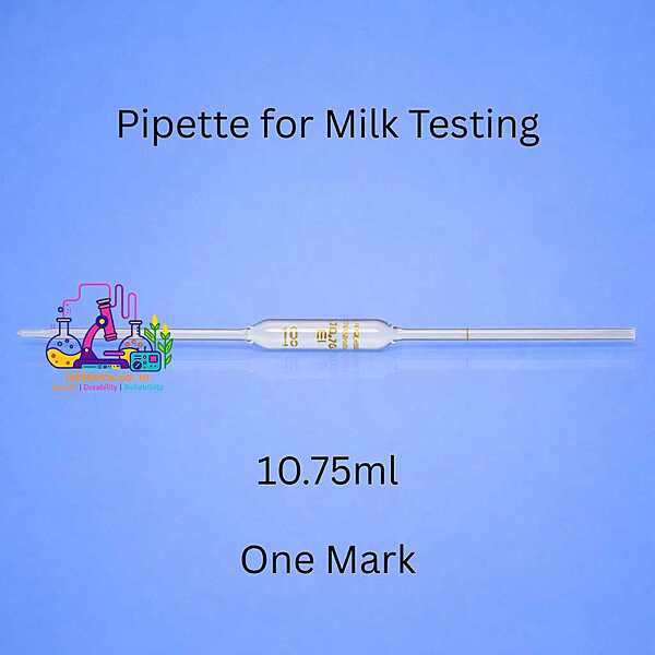 Pipette for Milk Testing, 10.75ml, One Mark