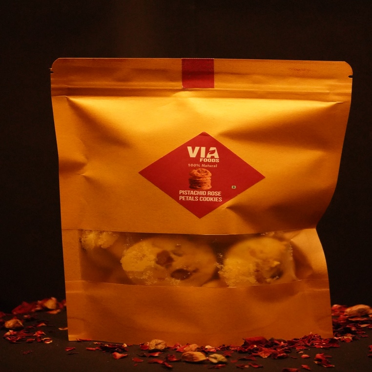 VIA Foods Pistachio rose petal cookies