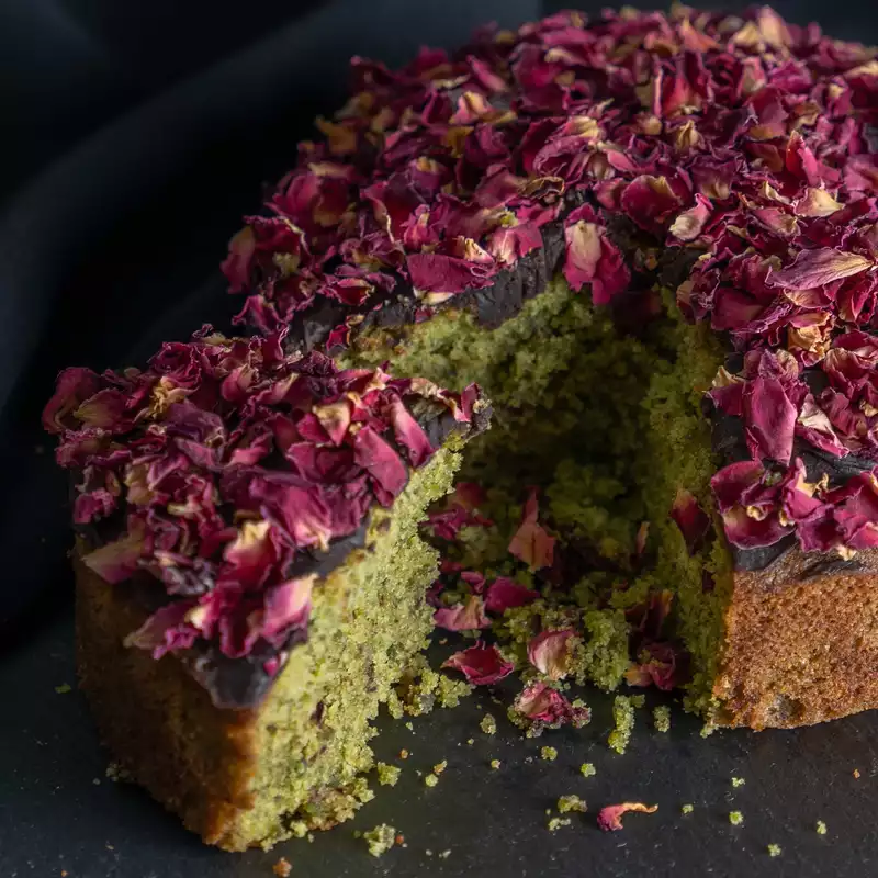 Pistachio Rose Tea Cake - Gluten Free